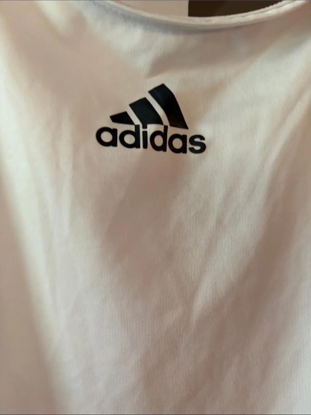 Adidas women’s Tennis dress  white with black logo , racerback dress. Size large